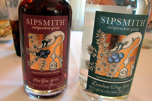 Sipsmith Sloe and London Dry gins