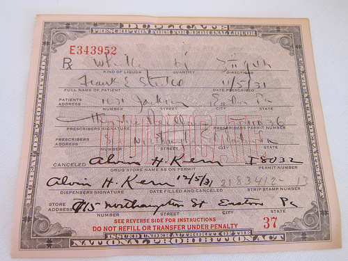 prescription for booze