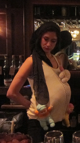 Kate Grutman showing her motherly side